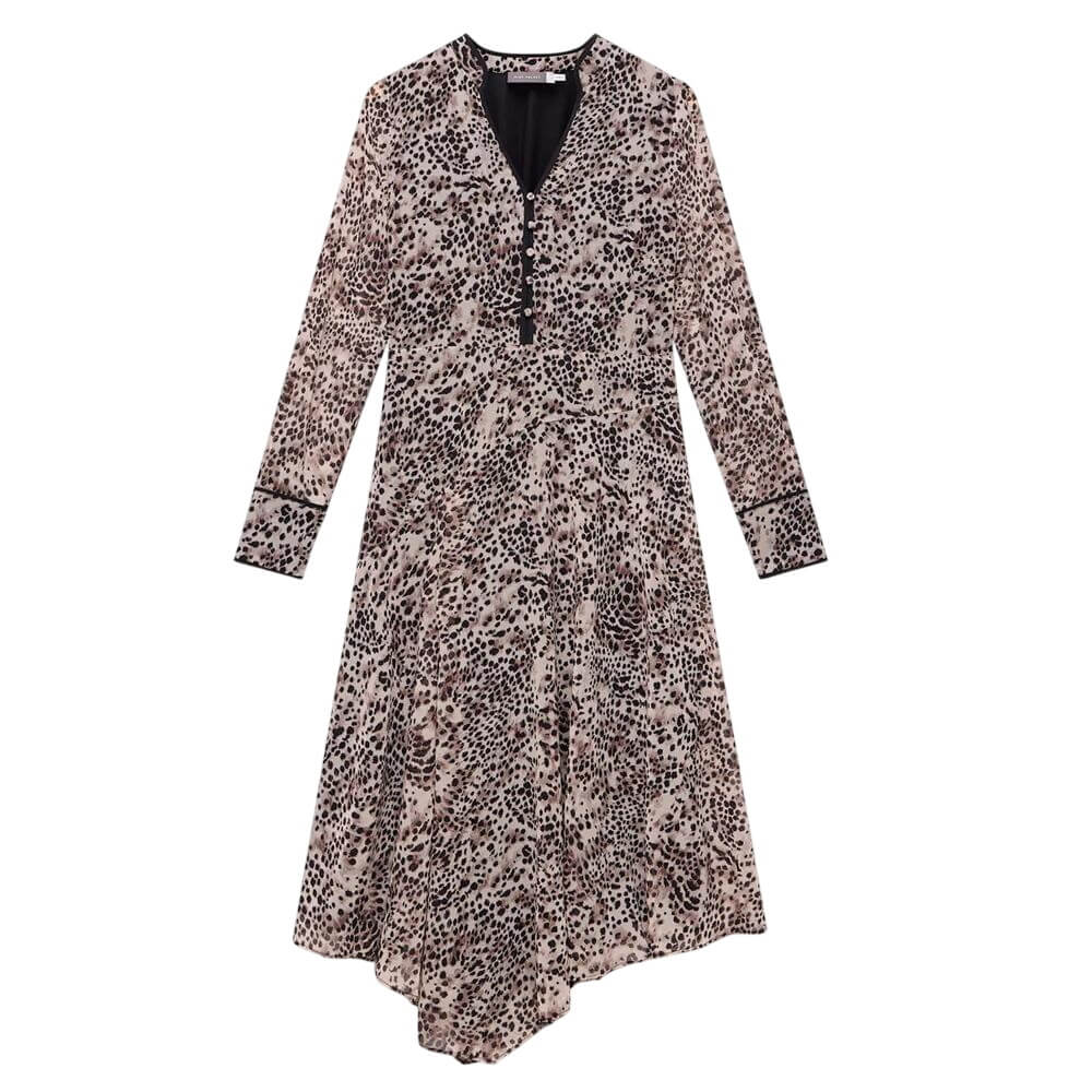 Mint Velvet Leopard Print Asymmetric Midi Dress